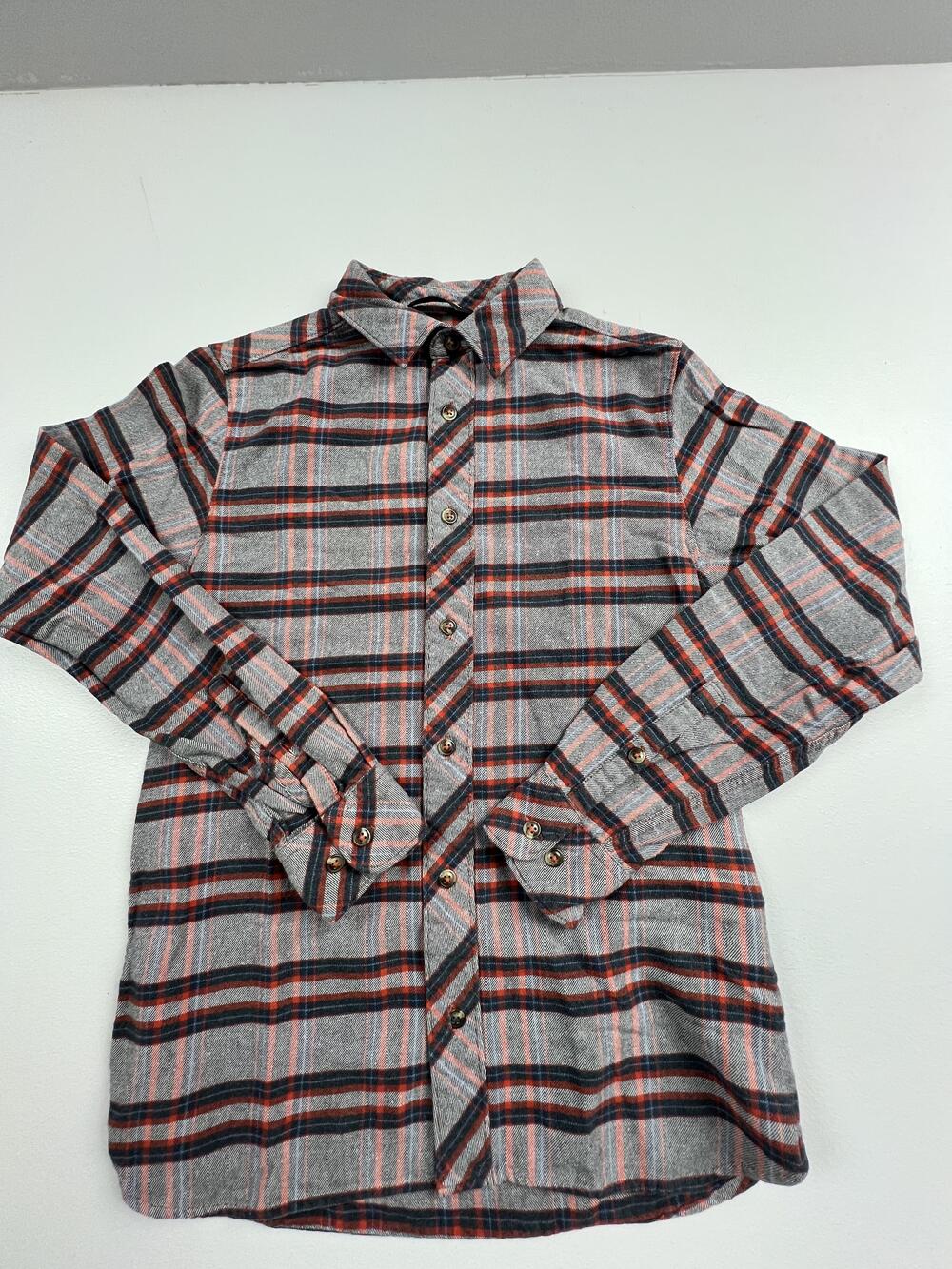 The North Face Shirt Mens Small Gray Plaid Long Sleeve Flannel Button Up Casual